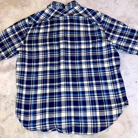 Rag & Bone Blue Plaid Beach Shirt Fit 3 Sz Mens L - Picture 9 of 10